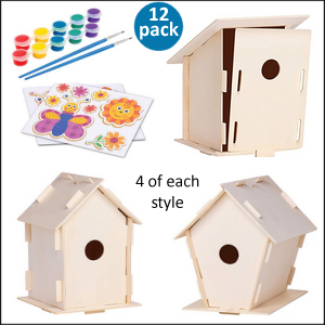 12 Wooden Birdhouses