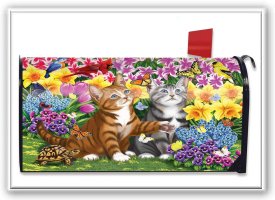 Garden Kittens Mailbox Cover